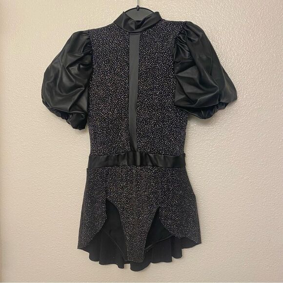 Weissman Elite dance costume Black puff sleeve leotard Control D12755 adult MA - Picture 2 of 12